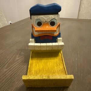 Vintage Rare HTF Walt Disney‎ Donald Duck Tiki Post It Holder Desk Accessories